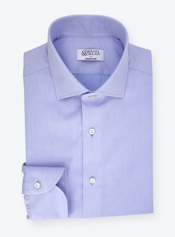 Chemise Twill Uni Bleu (repassage facile)
