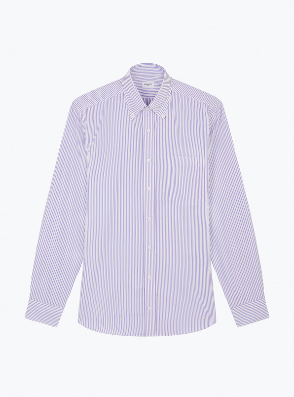 Chemise Popeline Rayé Violet