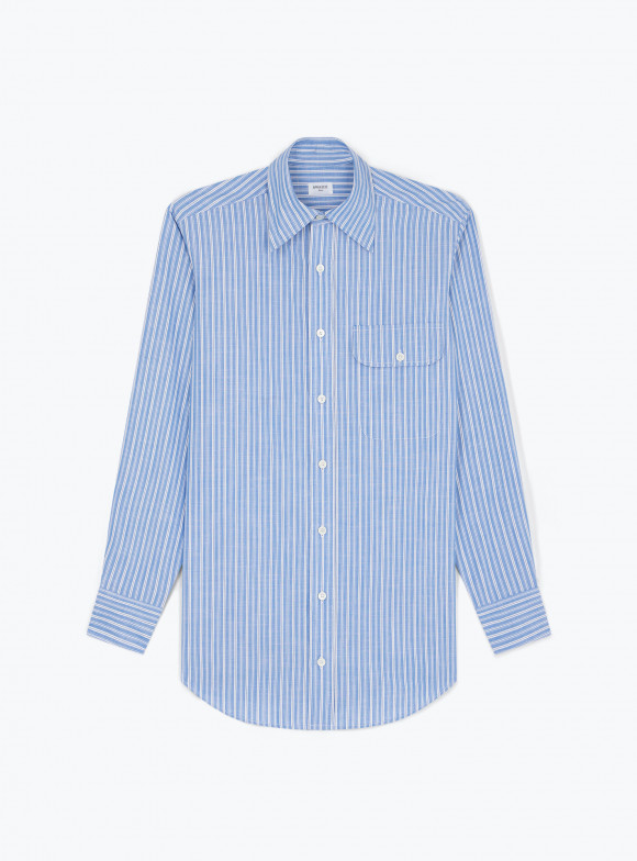 Chemise Chambray Rayé Bleu