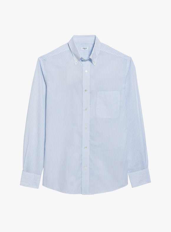 Chemise Chambray Rayé Bleu