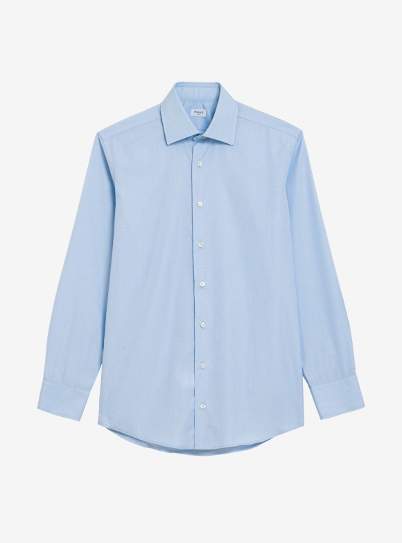 Chemise Fil à Fil Uni Bleu