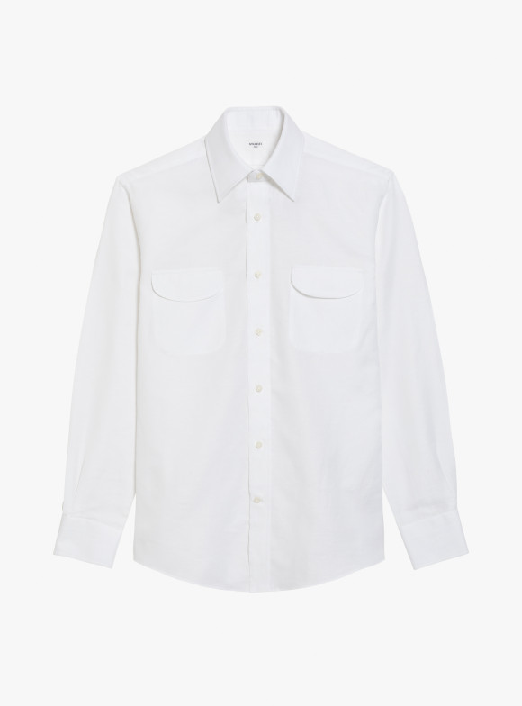 Chemise Lin Uni Blanc