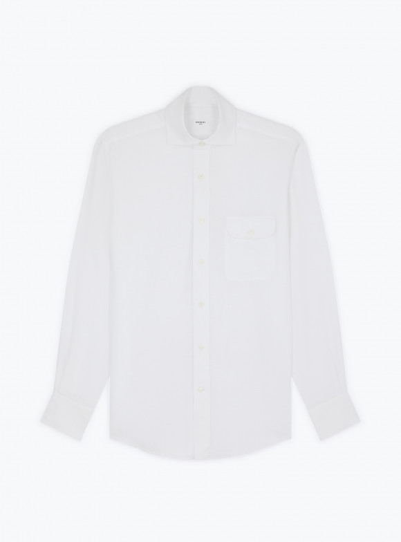 Chemise Lin Uni Blanc