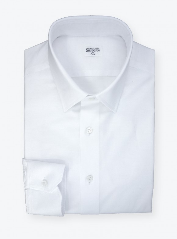 Chemise Oxford Uni Blanc