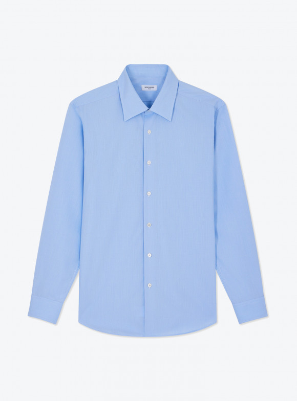 Chemise Popeline Carreaux Bleu