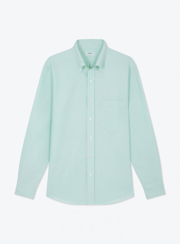 Chemise Oxford Uni Vert