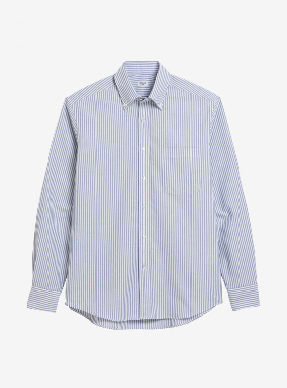 Chemise Oxford Rayé Bleu