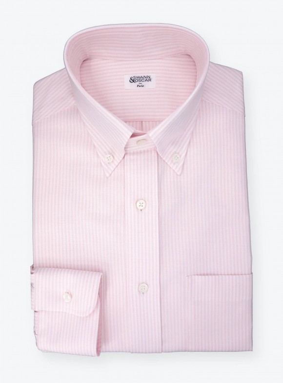 Chemise Oxford Rayé Rose