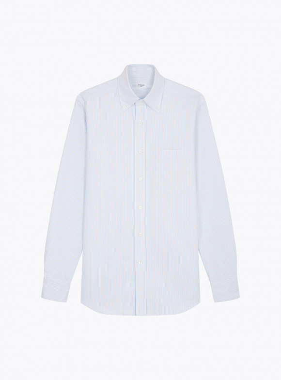 Chemise Oxford Rayée Bleu