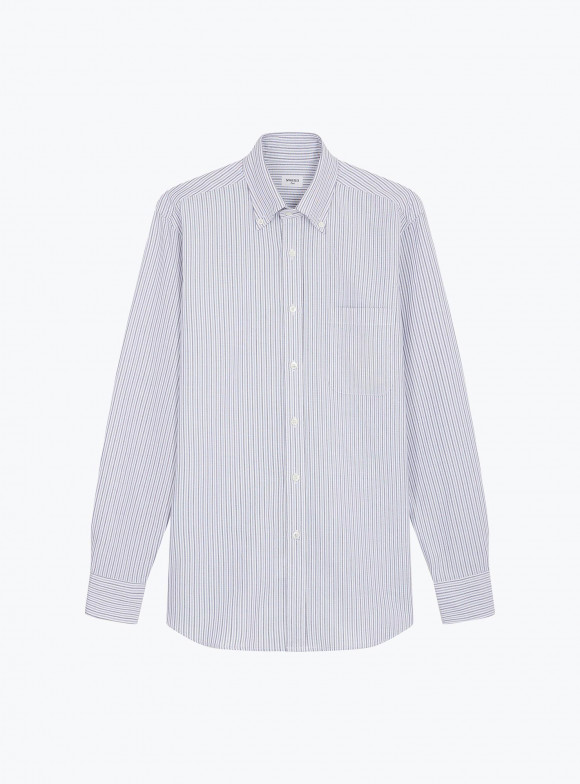 Chemise Oxford Rayée Bleu