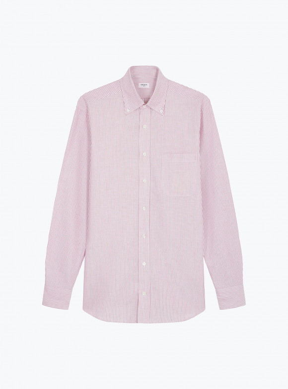 Chemise Oxford Rayée Rouge