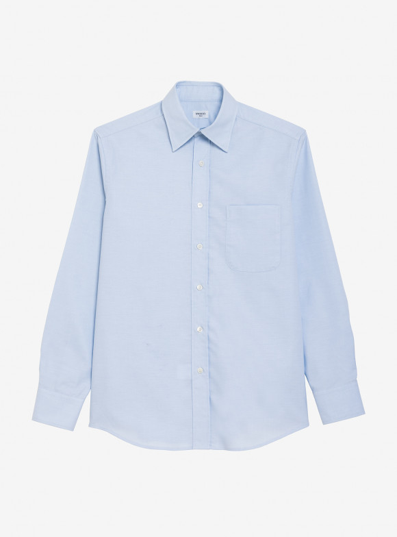 Chemise Oxford Uni Bleu