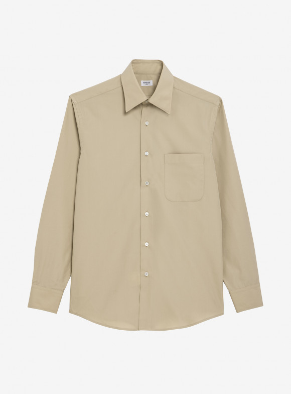 Chemise Popeline Uni Beige