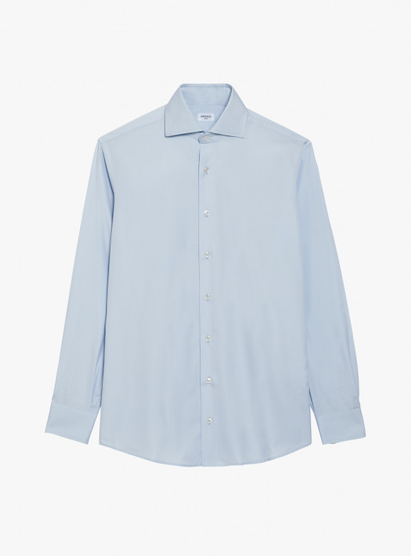 Chemise Popeline Uni Bleu
