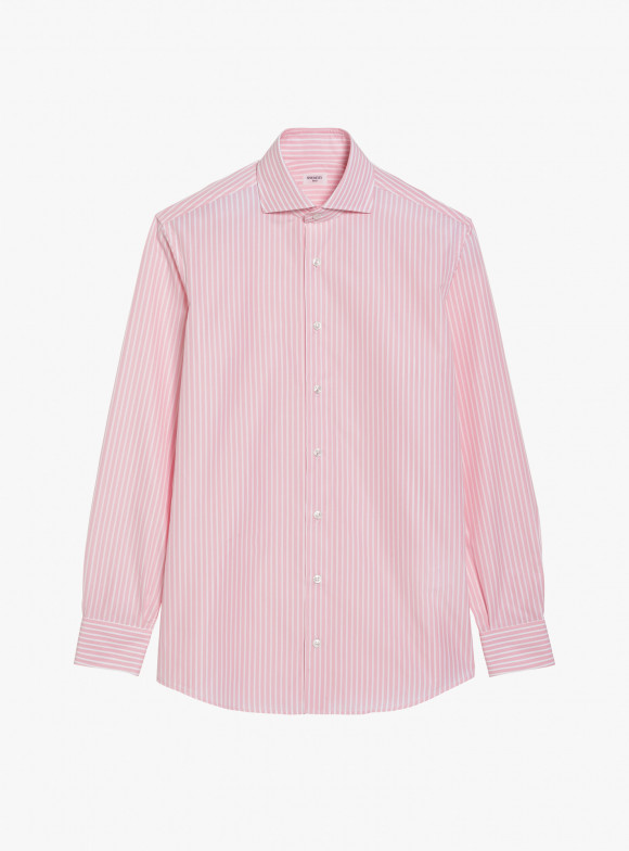 Chemise Popeline Rayé Rose