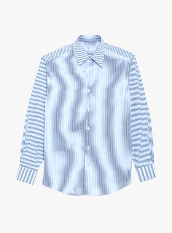 Chemise Popeline Rayé Bleu