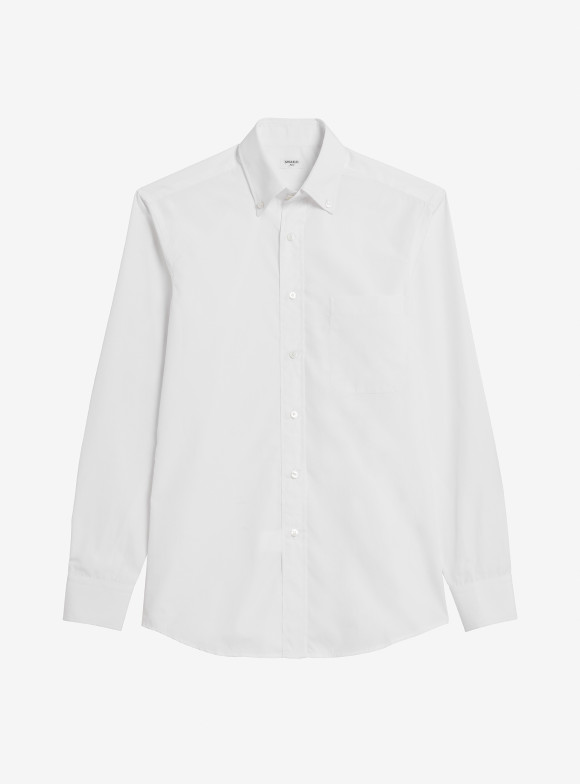 Chemise Popeline Uni Blanc