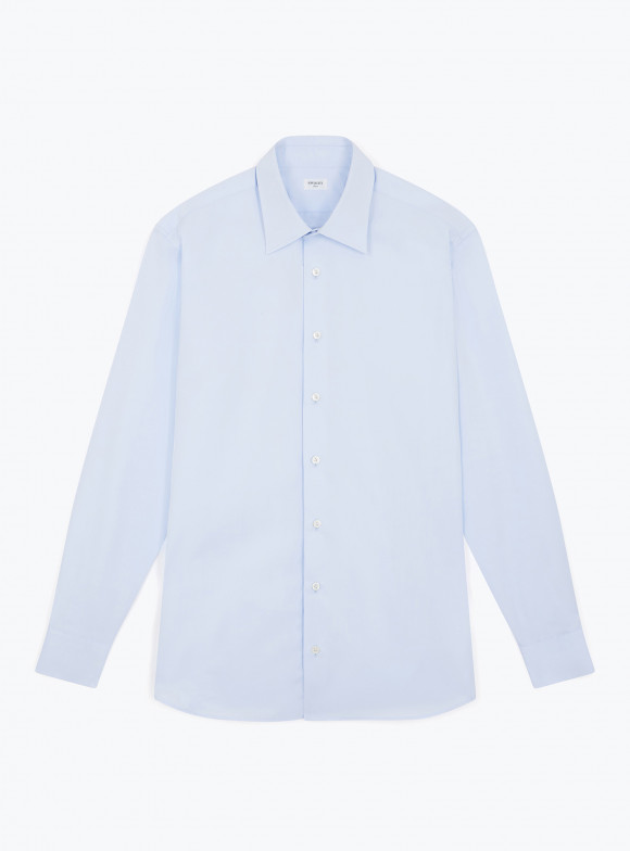 Chemise Popeline Uni Bleu