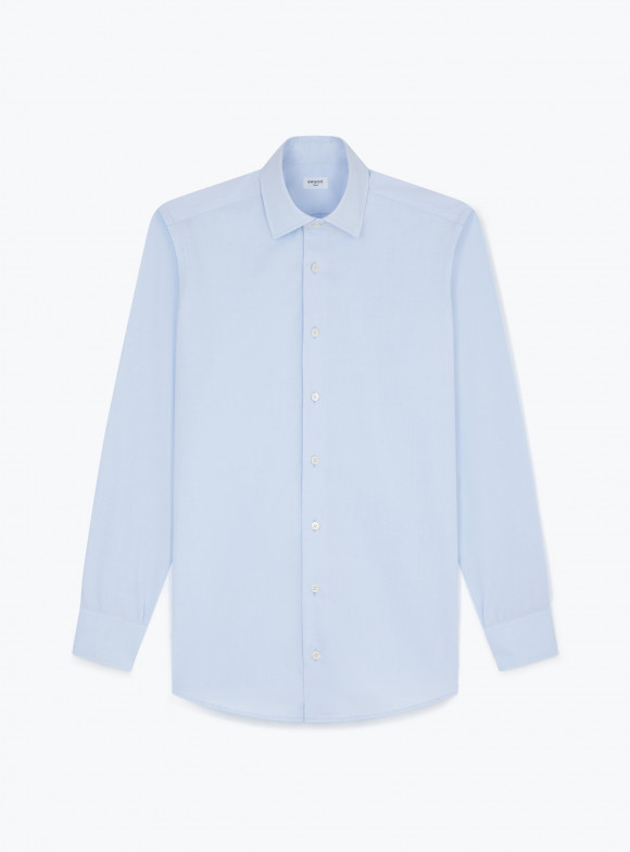 Chemise Popeline Uni Bleu
