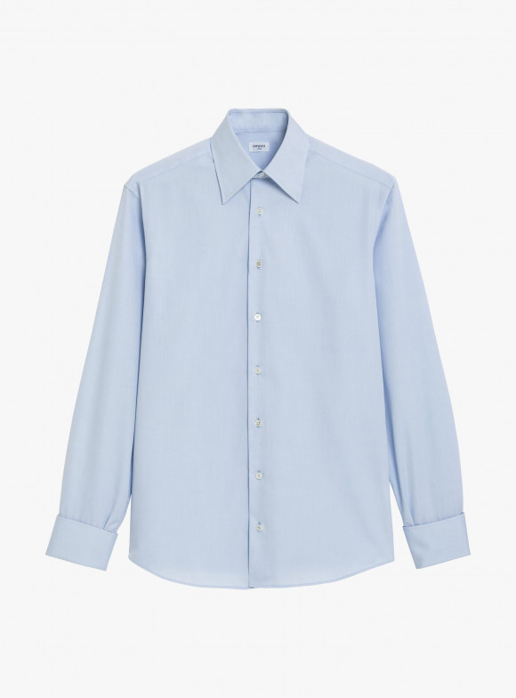 Chemise Popeline Uni Bleu (repassage facile)