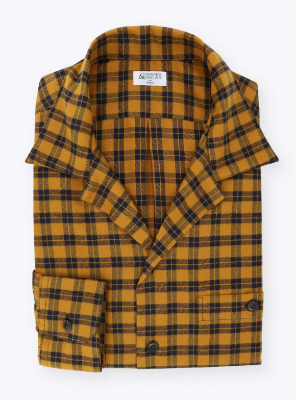 Chemise Tartan Orange Noir