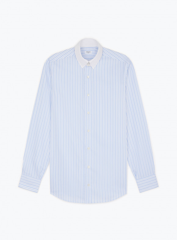 Chemise Twill Rayé Bleu