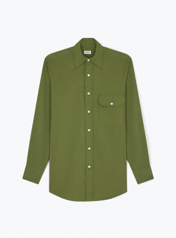 Chemise Twill Uni Vert