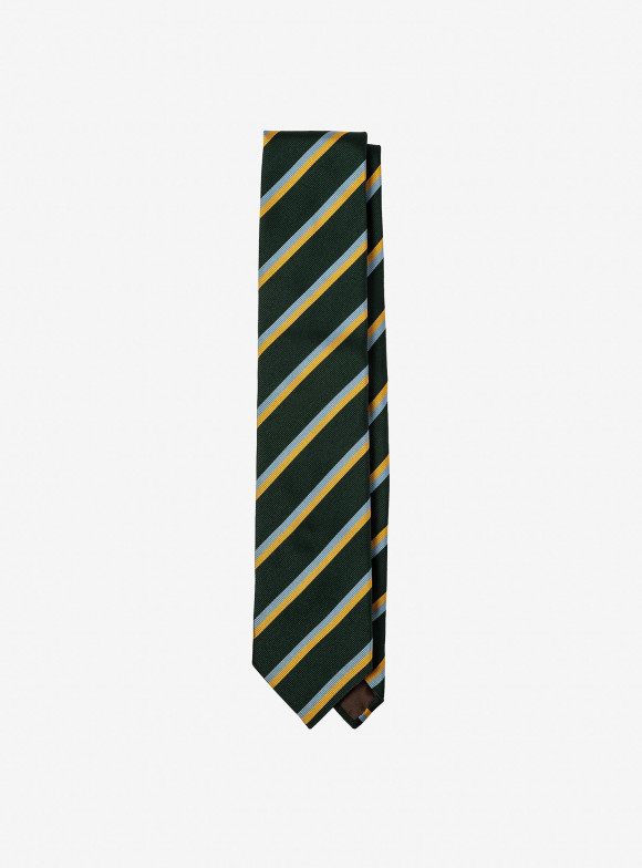 Cravate Regimental Vert et Or
