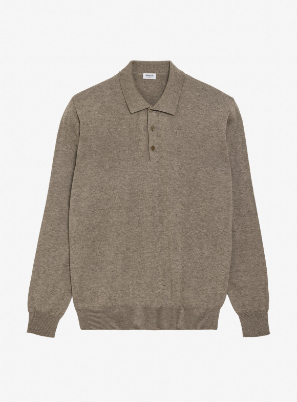 Polo Coton Cachemire Taupe