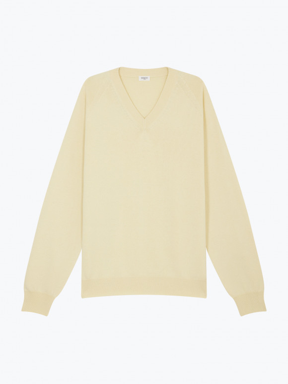 Pull Coton Cachemire Jaune