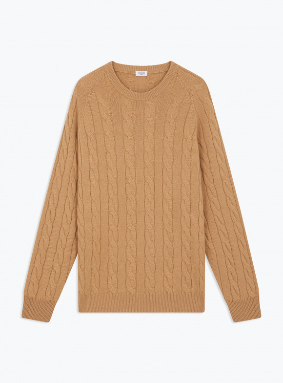 Pull Col Rond Camel