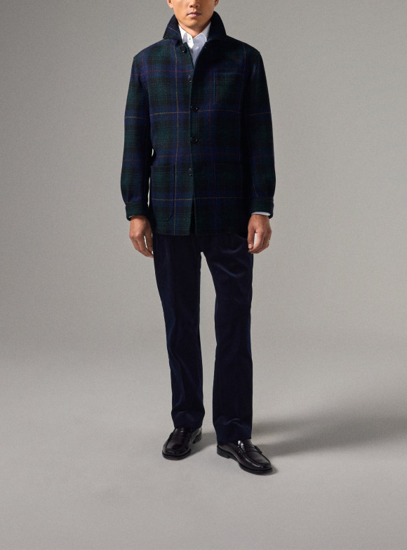 Veste de Travail Tweed Marine Vert