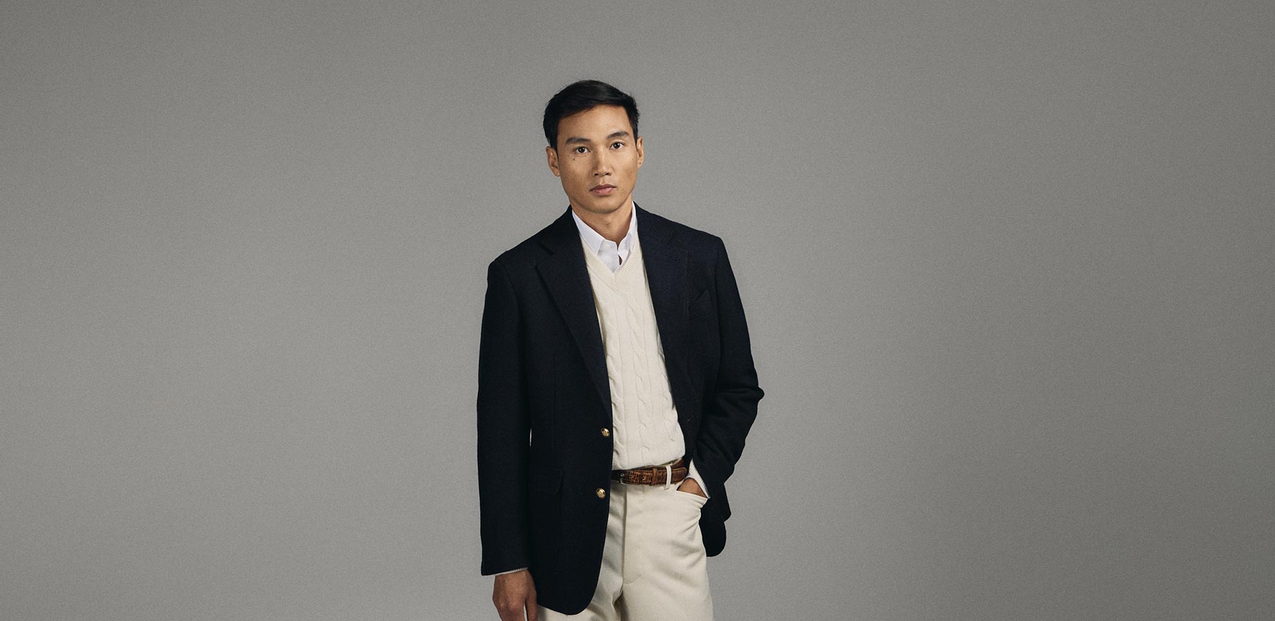 Le Blazer Tweed Marine