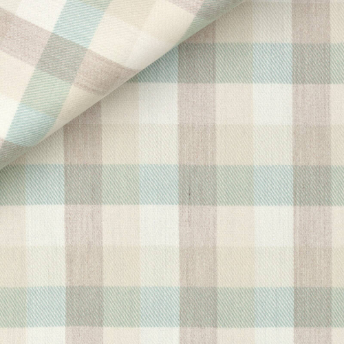 Flanelle Carreaux Beige Bleu