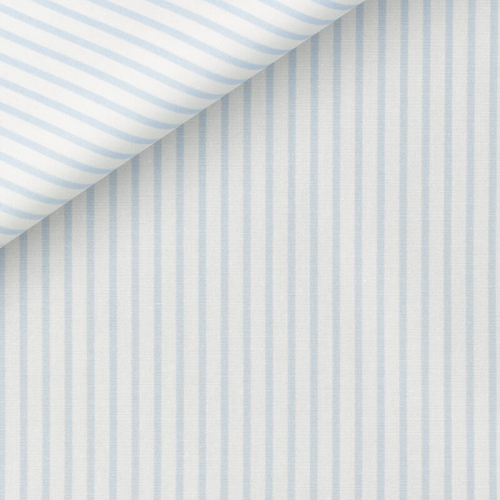 Popeline Rayé Bleu