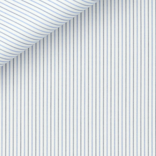 Twill Rayé Bleu
