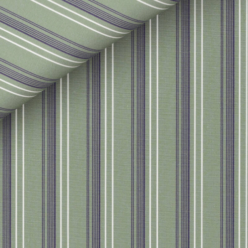 Popeline Rayé Bleu Gris