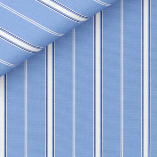 Popeline Rayé Bleu