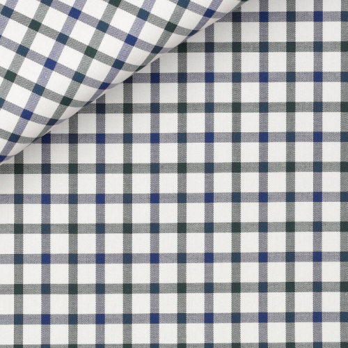Twill Carreaux Bleu Vert