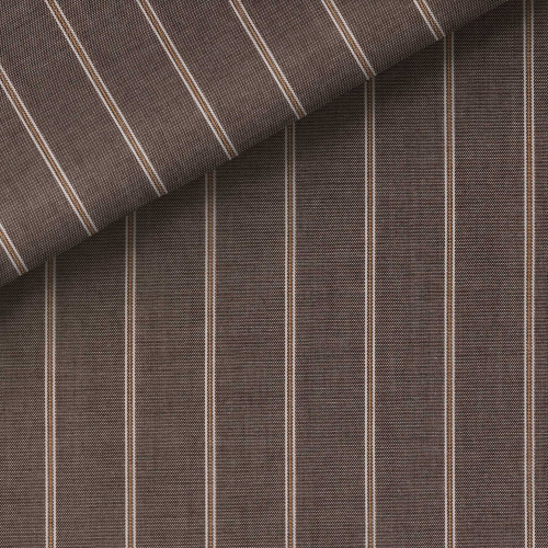 Popeline Rayé Marron Orange