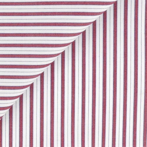 Popeline Rayé Rouge