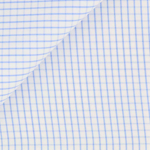 Popeline Carreaux Bleu