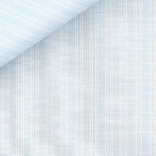 Popeline Rayé Bleu