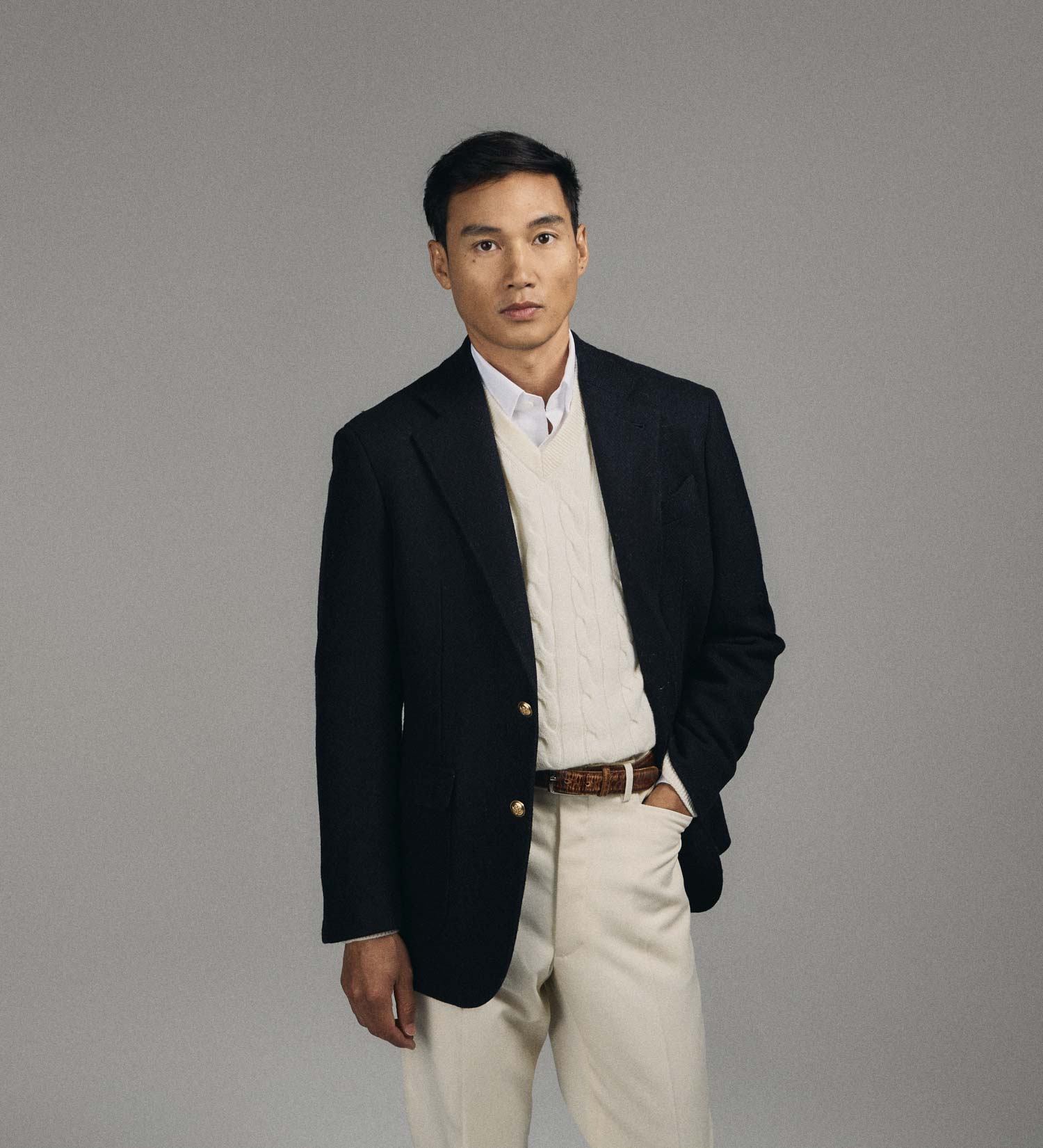 Le Blazer Tweed Marine