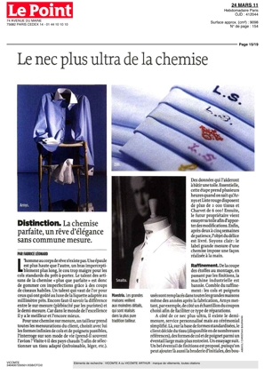 Magazine Le Point - Chemise sur mesure