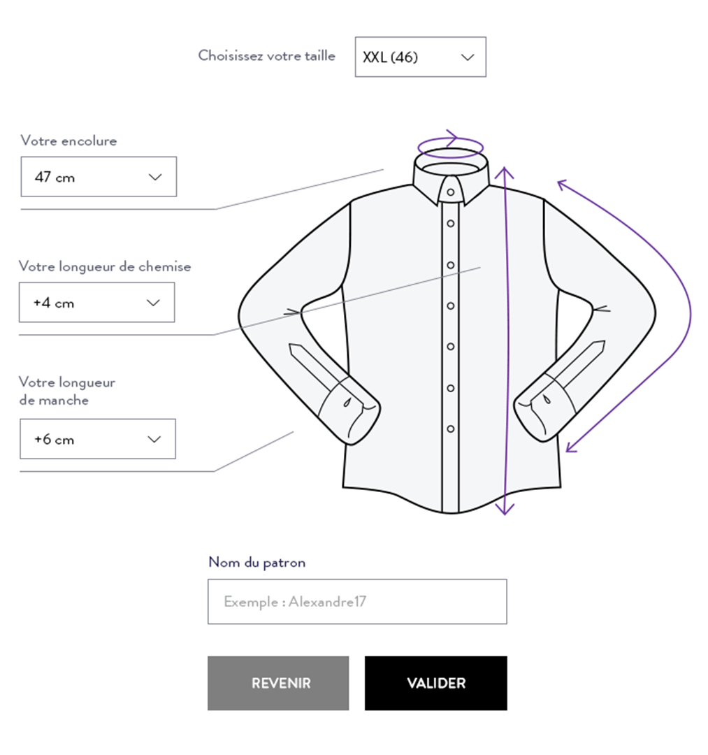 Les chemises sur mesure