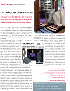 Magazine Sensitif - Chemise sur mesure homme