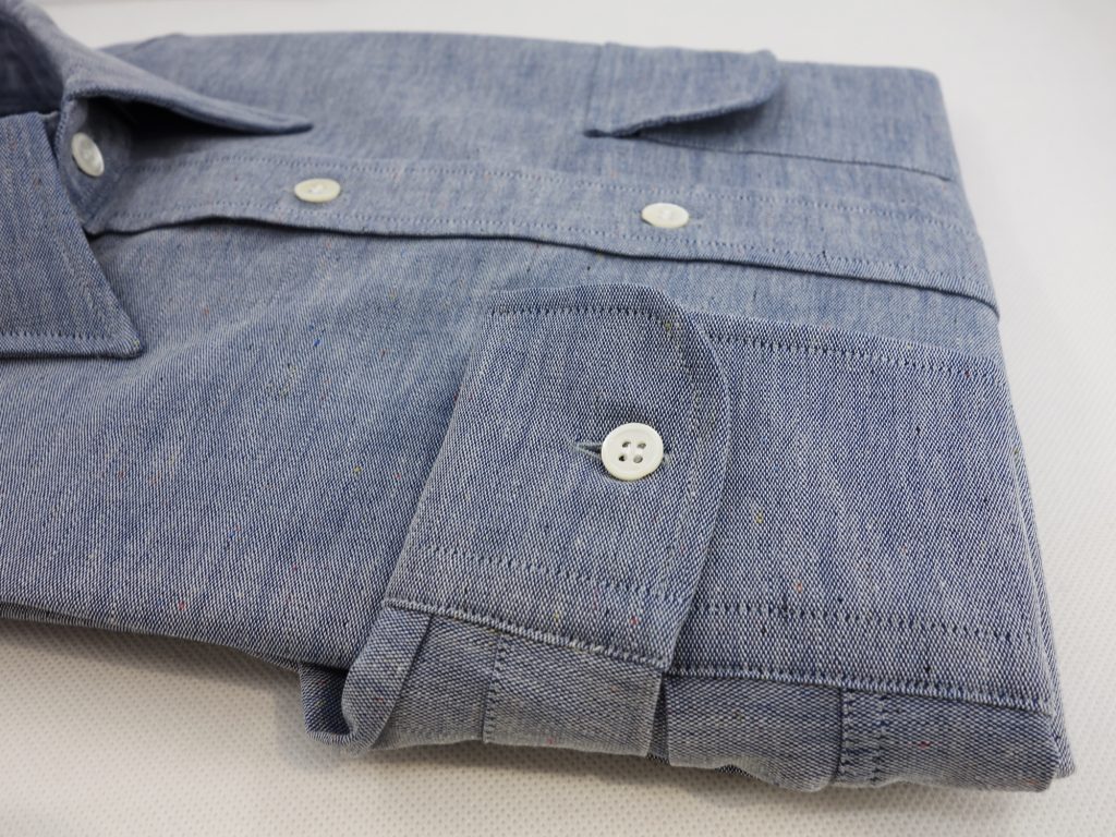 chemise chambray arc en ciel poignet rond