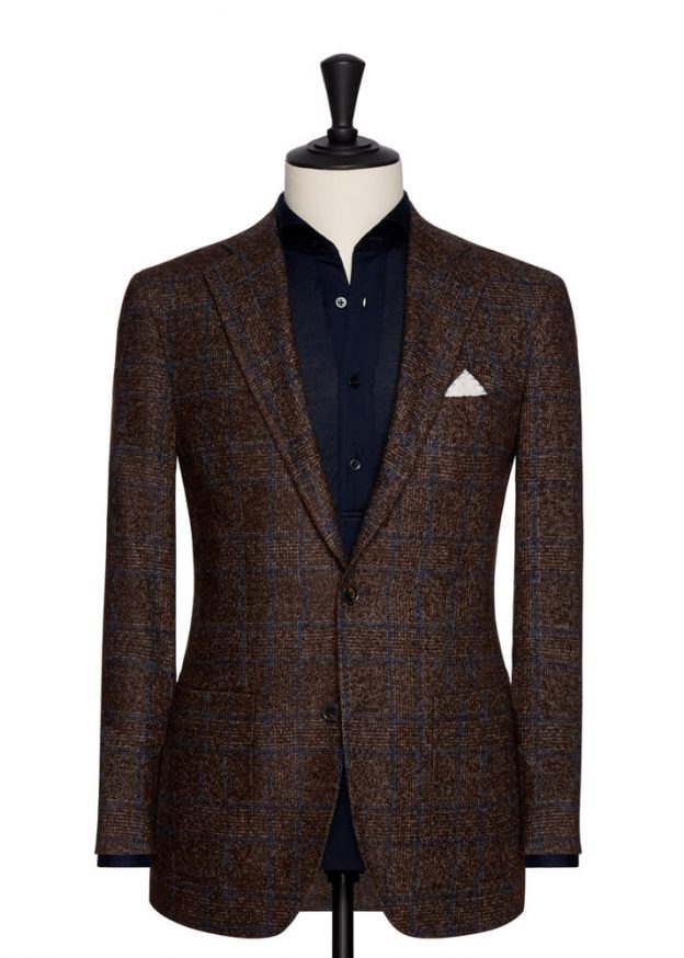 Veste marron prince de galles Loro Piana boucle twister